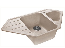 Granfest Мойка кухонная Corner GF-C950E Песочный угловая – фотография-3